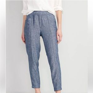 NWT old navy cropped blue linen pants